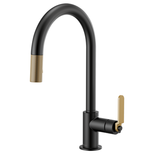 BRIZO LITZE 63044LF Pull-Down Faucet with Arc Spout and Industrial Handle