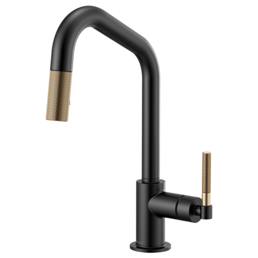 BRIZO LITZE 63063LF Pull-Down Faucet with Angled Spout and Knurled Handle