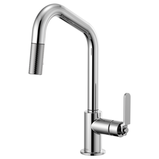 BRIZO LITZE 63064LF Pull-Down Faucet with Angled Spout and Industrial Handle