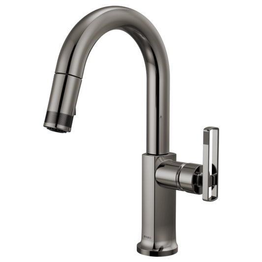 BRIZO 63906LF Pull-Down Prep Faucet with Arc Spout - Knob Handle