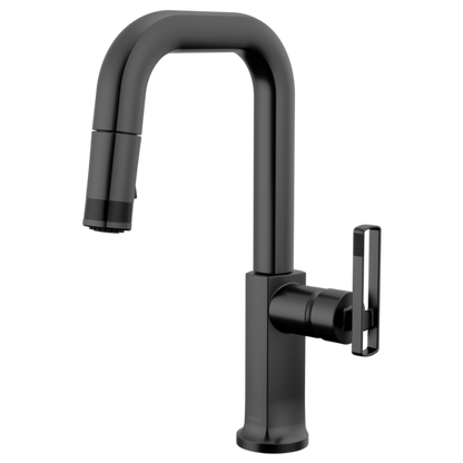 BRIZO 63907LF Pull-Down Prep Faucet with Square Spout - Knob Handle