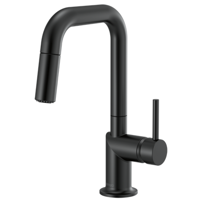BRIZO 63965LF Pull-Down Prep Faucet with Square Spout - Metal Lever Handle