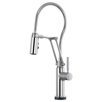 BRIZO ODIN 64121LF SmartTouch Articulating Kitchen Faucet With Finished Hose