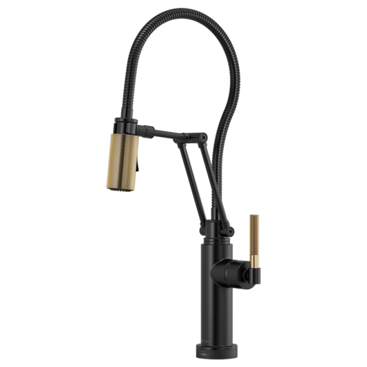 BRIZO LITZE 64143LF SmartTouch Articulating Kitchen Faucet With Finished Hose