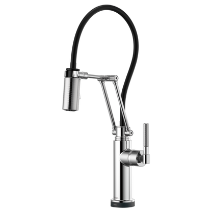 BRIZO LITZE 64243LF SmartTouch Articulating Kitchen Faucet with Knurled Handle