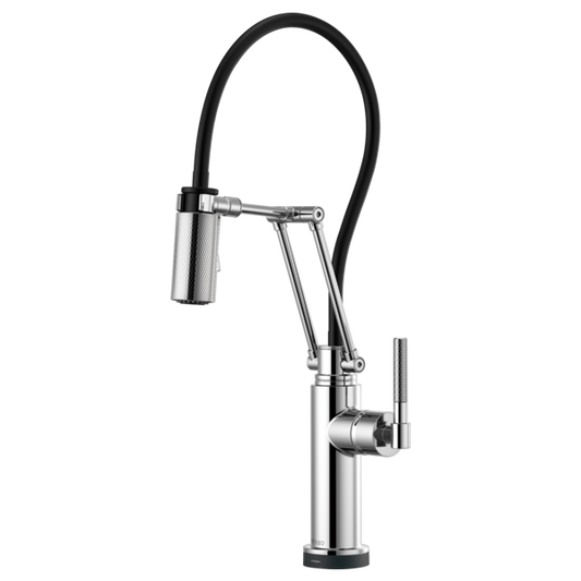 BRIZO LITZE 64243LF SmartTouch Articulating Kitchen Faucet with Knurled Handle