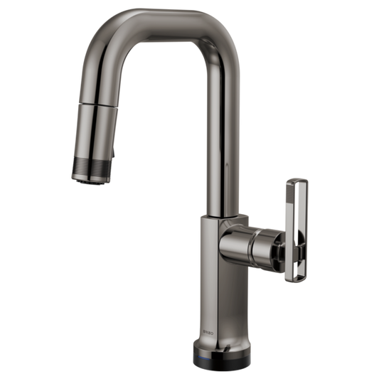 BRIZO 64907LF SmartTouch Pull-Down Prep Faucet with Square Spout - Knob Handle