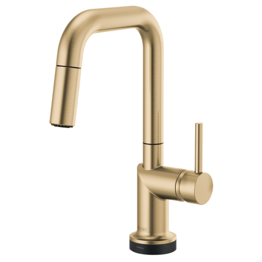 BRIZO 64965LF SmartTouch Pull-Down Prep Kitchen Faucet with Square Spout - Metal Lever Handle