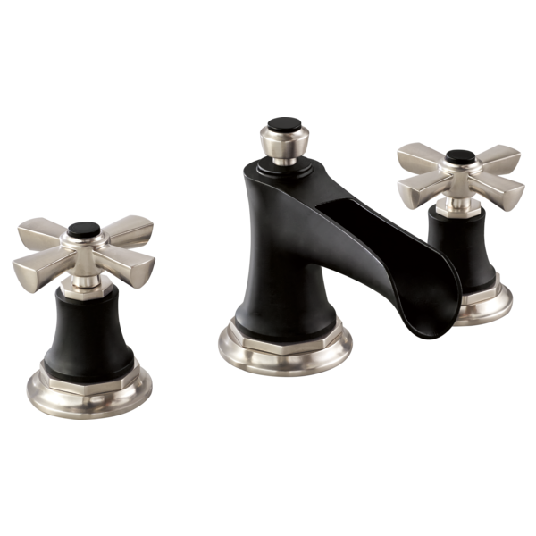 BRIZO ROOK 65361LF Widespread Lavatory Faucet with Channel Spout - Cross Handles 1.5 GPM