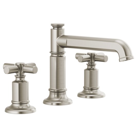 BRIZO 65377LF Widespread Lavatory Faucet with Column Spout - Cross Handles 1.5 GPM