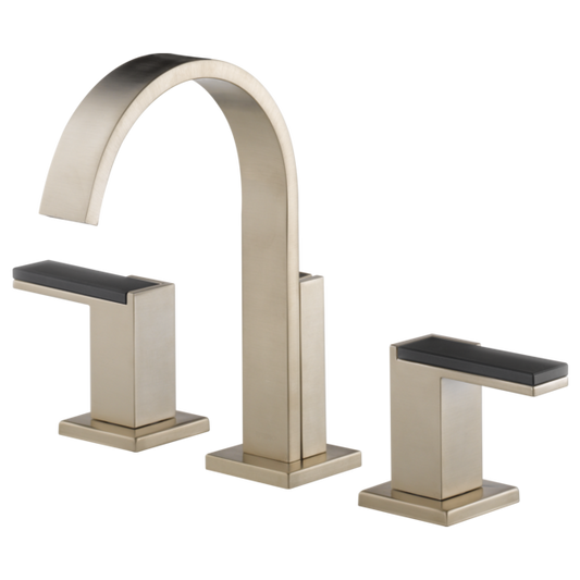 BRIZO 65380LF Widespread Lavatory Faucet - Gray Glass Lever Handles 1.5 GPM