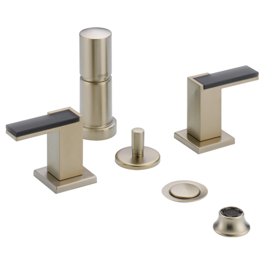 BRIZO 68480 Bidet Faucet - Gray Glass Lever Handles