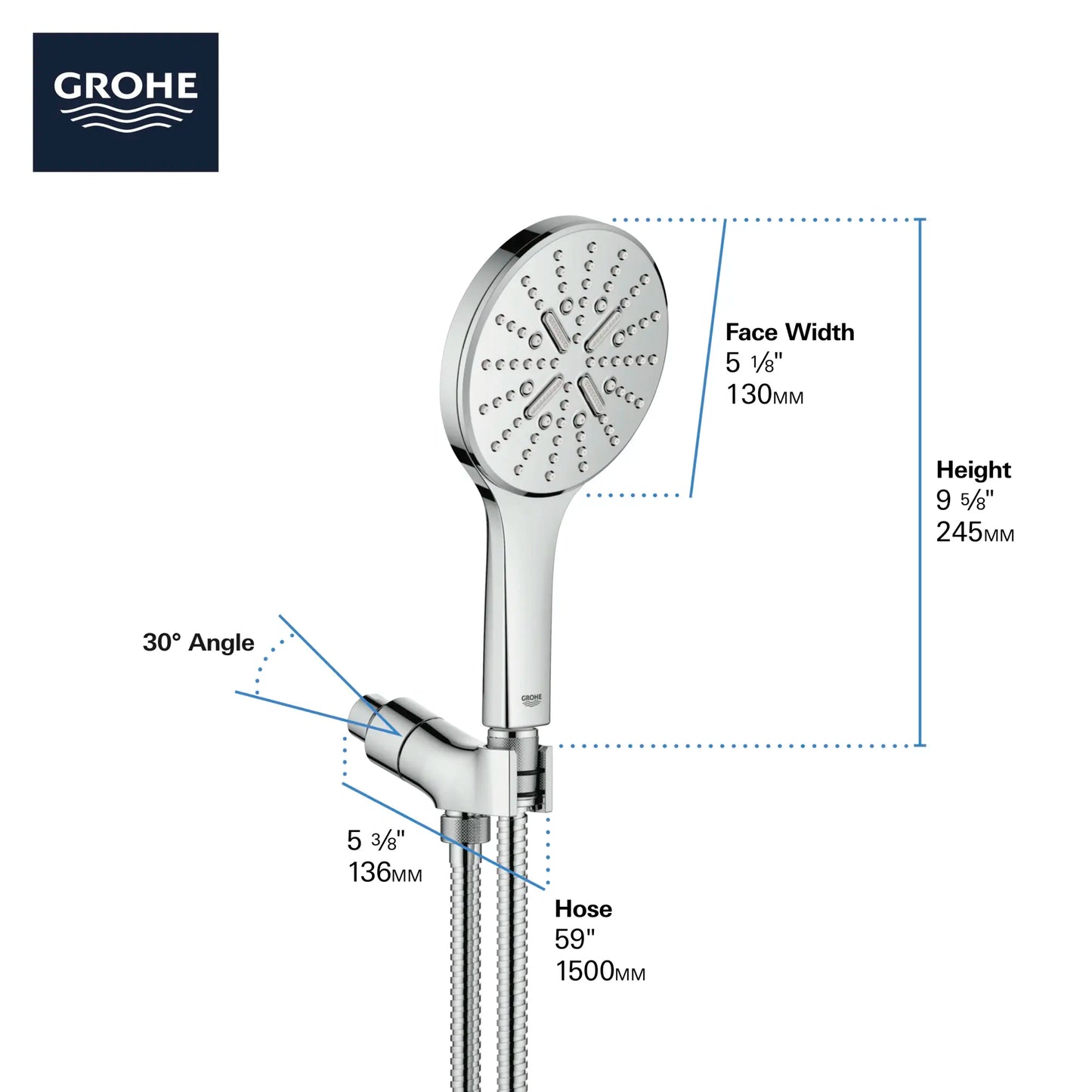 GROHE 26604EN0 Rainshower Smartactive Hand Shower Set