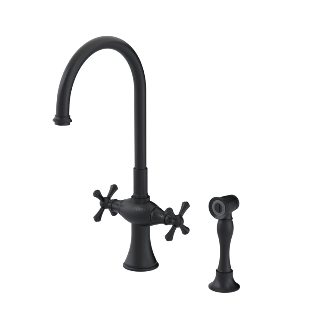 RUBINET 8DFMSC Two Handle Single Hole Kitchen Set With Hand Spray