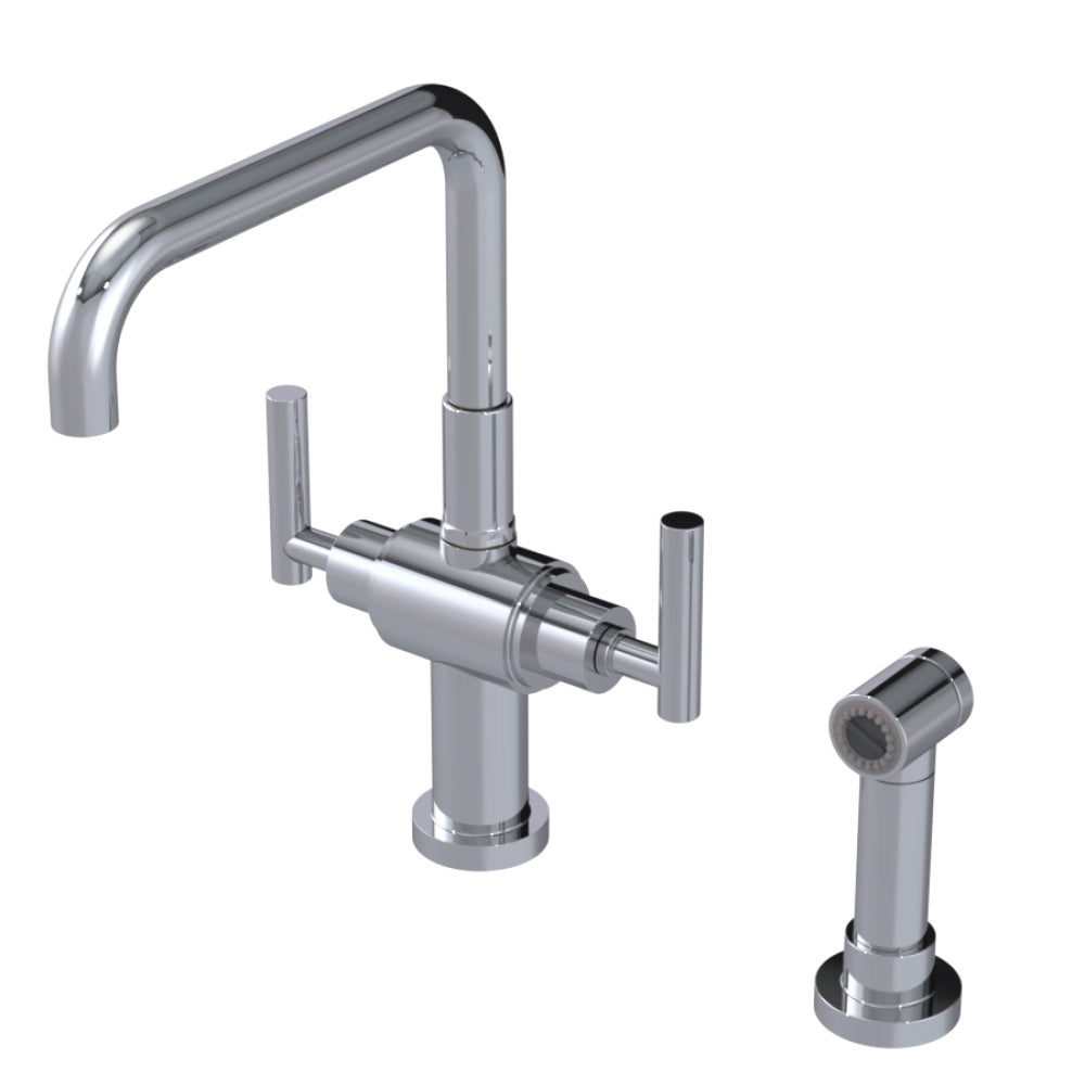 RUBINET 8DGNSL Two Handle Single Hole Kitchen Set With Hand Spray