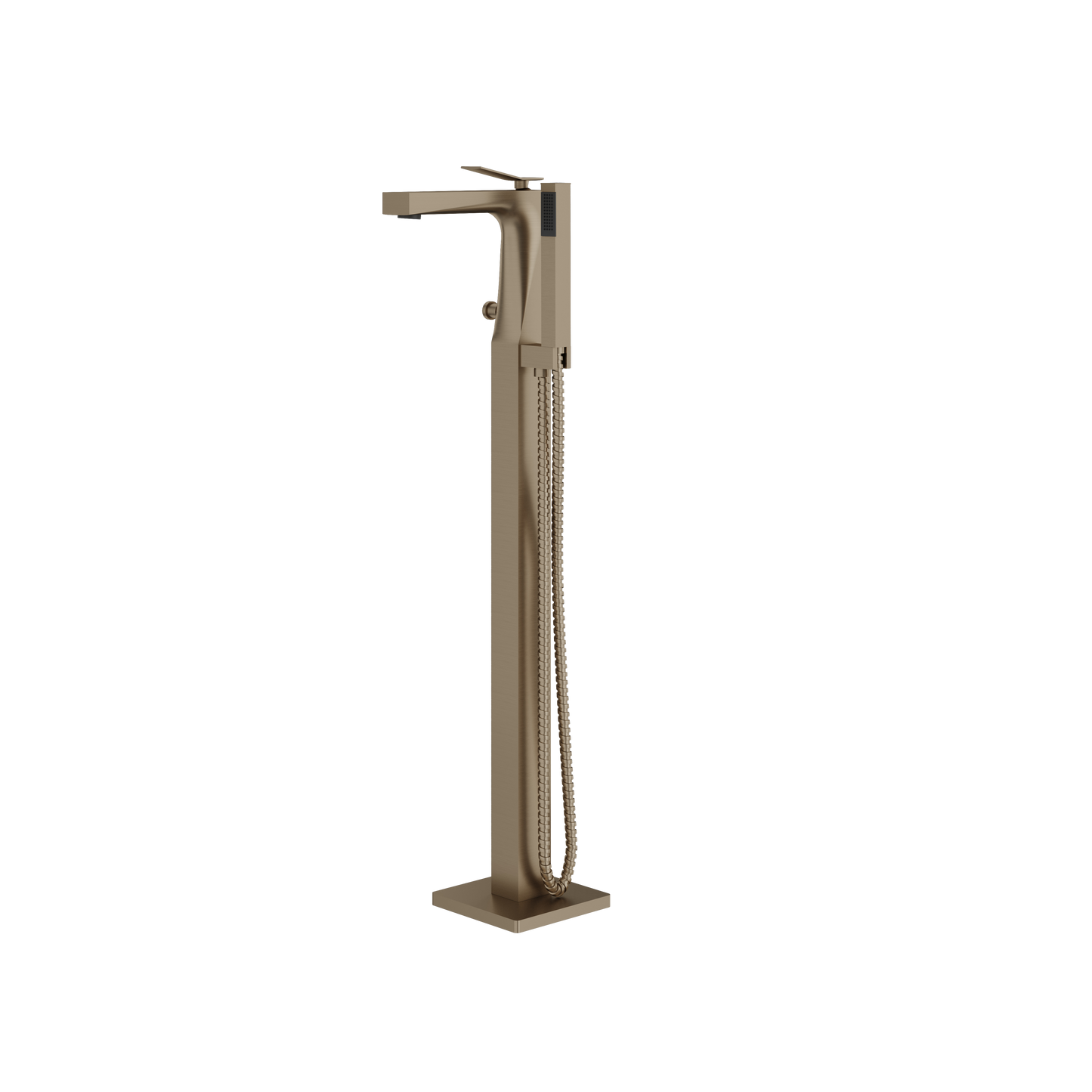 FLOORMOUNT TUB FILLER WITH HANDSHOWER