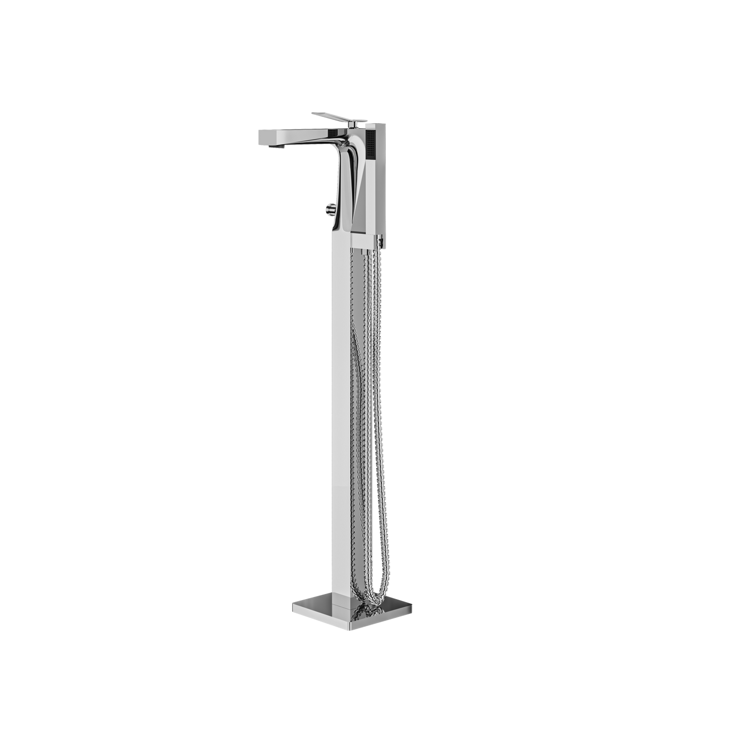 FLOORMOUNT TUB FILLER WITH HANDSHOWER