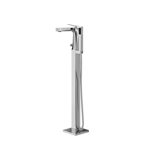 FLOORMOUNT TUB FILLER WITH HANDSHOWER