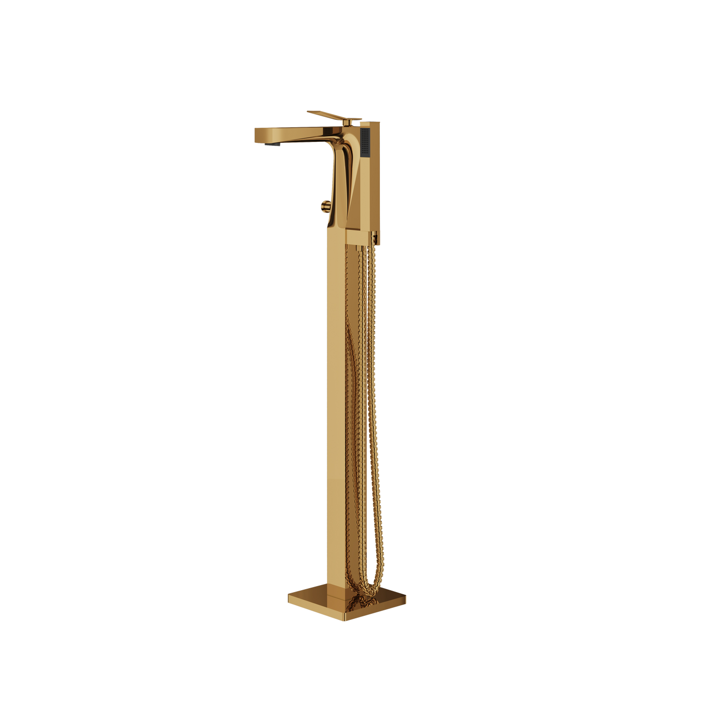 FLOORMOUNT TUB FILLER WITH HANDSHOWER