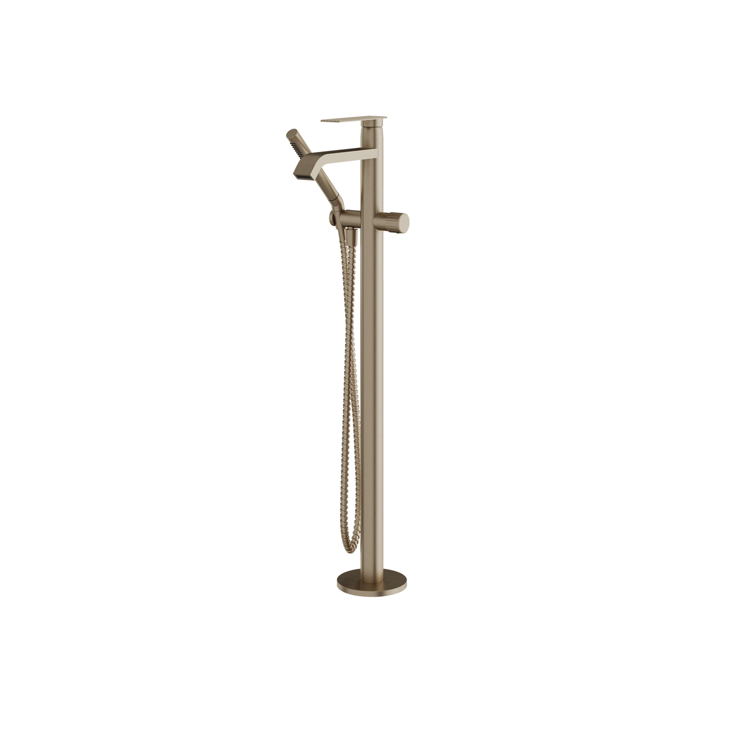 FLOORMOUNT TUB FILLER WITH HANDSHOWER