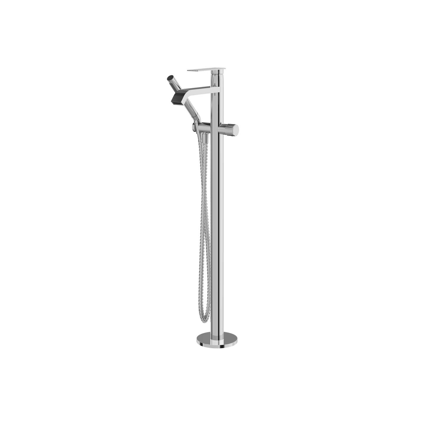 FLOORMOUNT TUB FILLER WITH HANDSHOWER