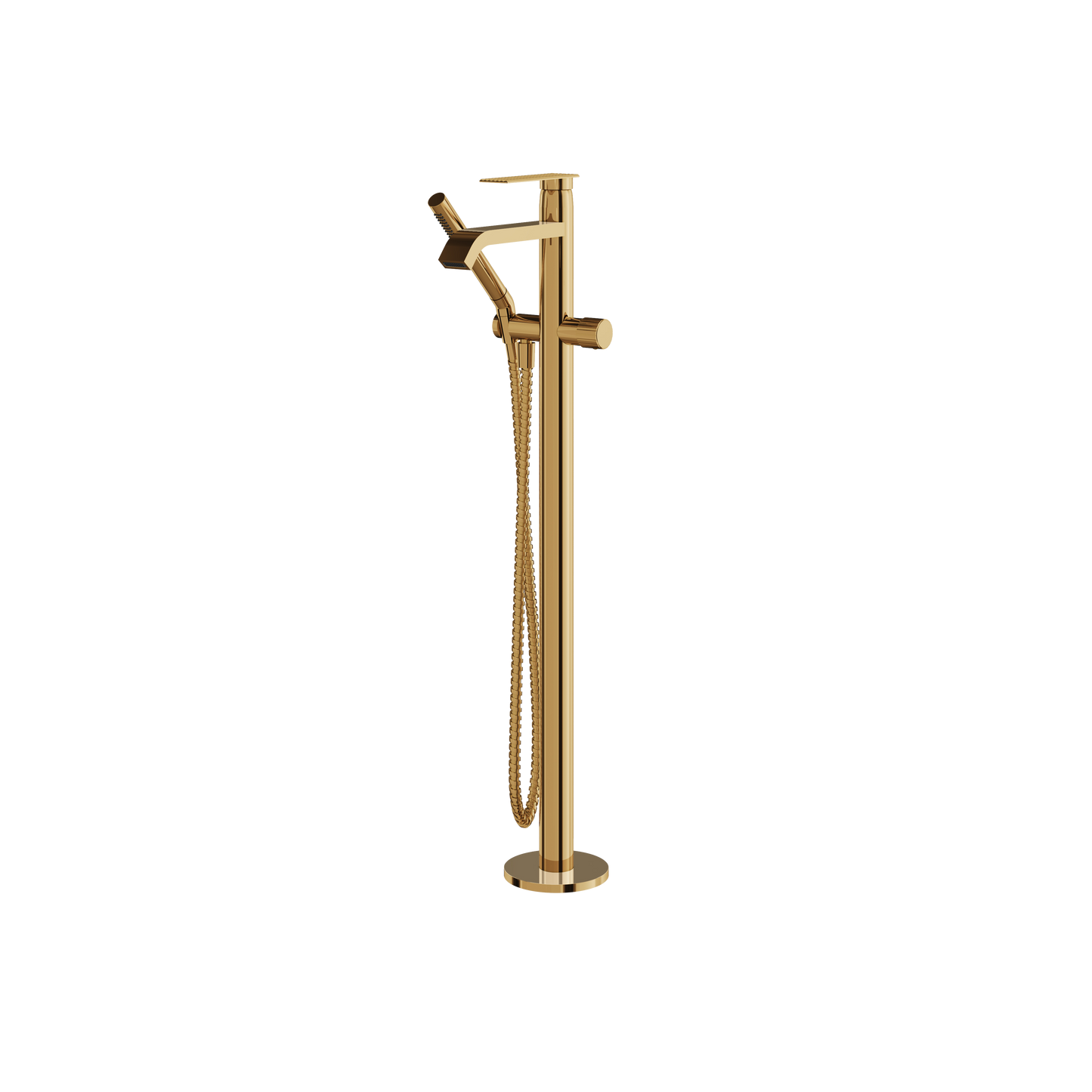 FLOORMOUNT TUB FILLER WITH HANDSHOWER