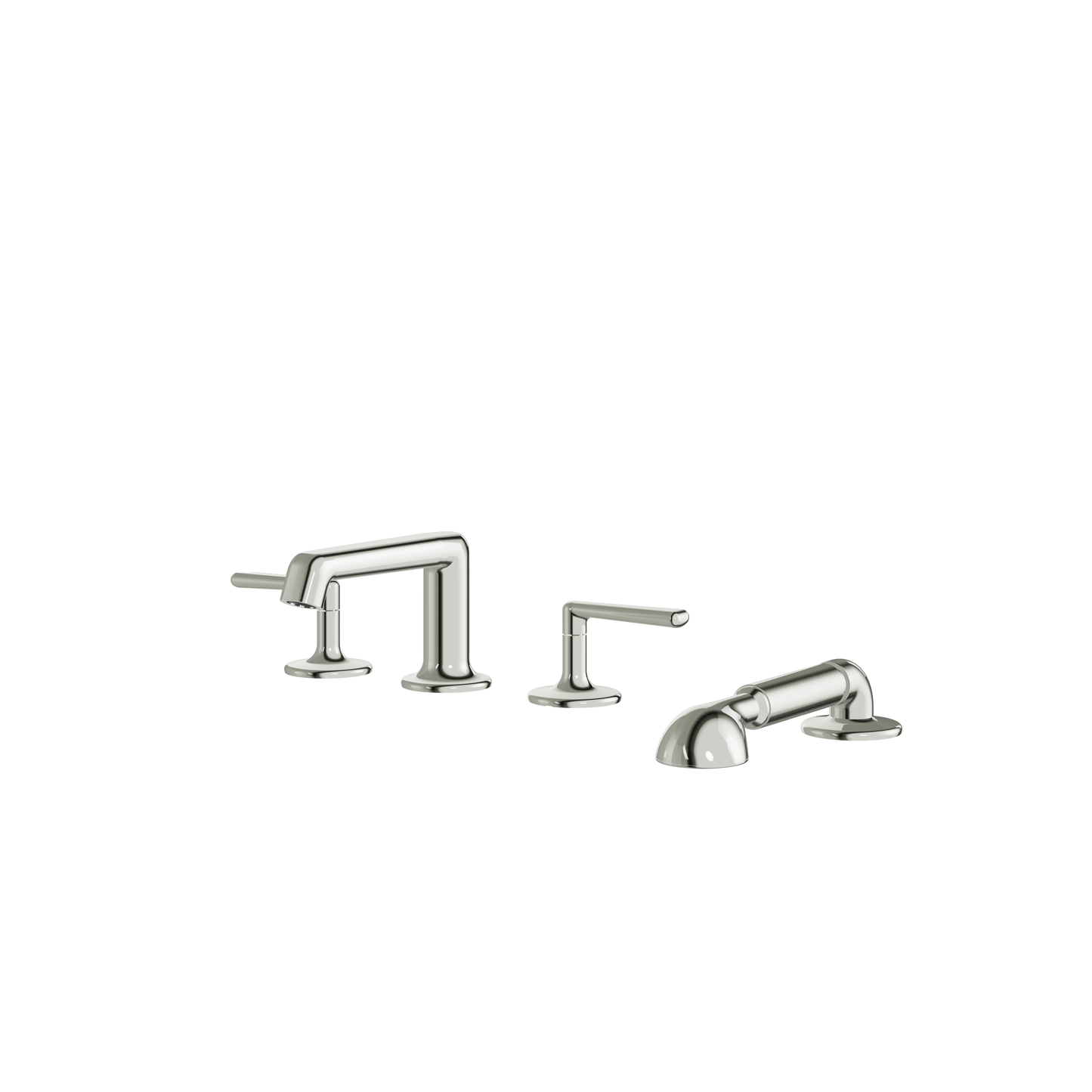 4-PIECE DECKMOUNT TUB FILLER WITH HANDSHOWER AND 2 MIXERS