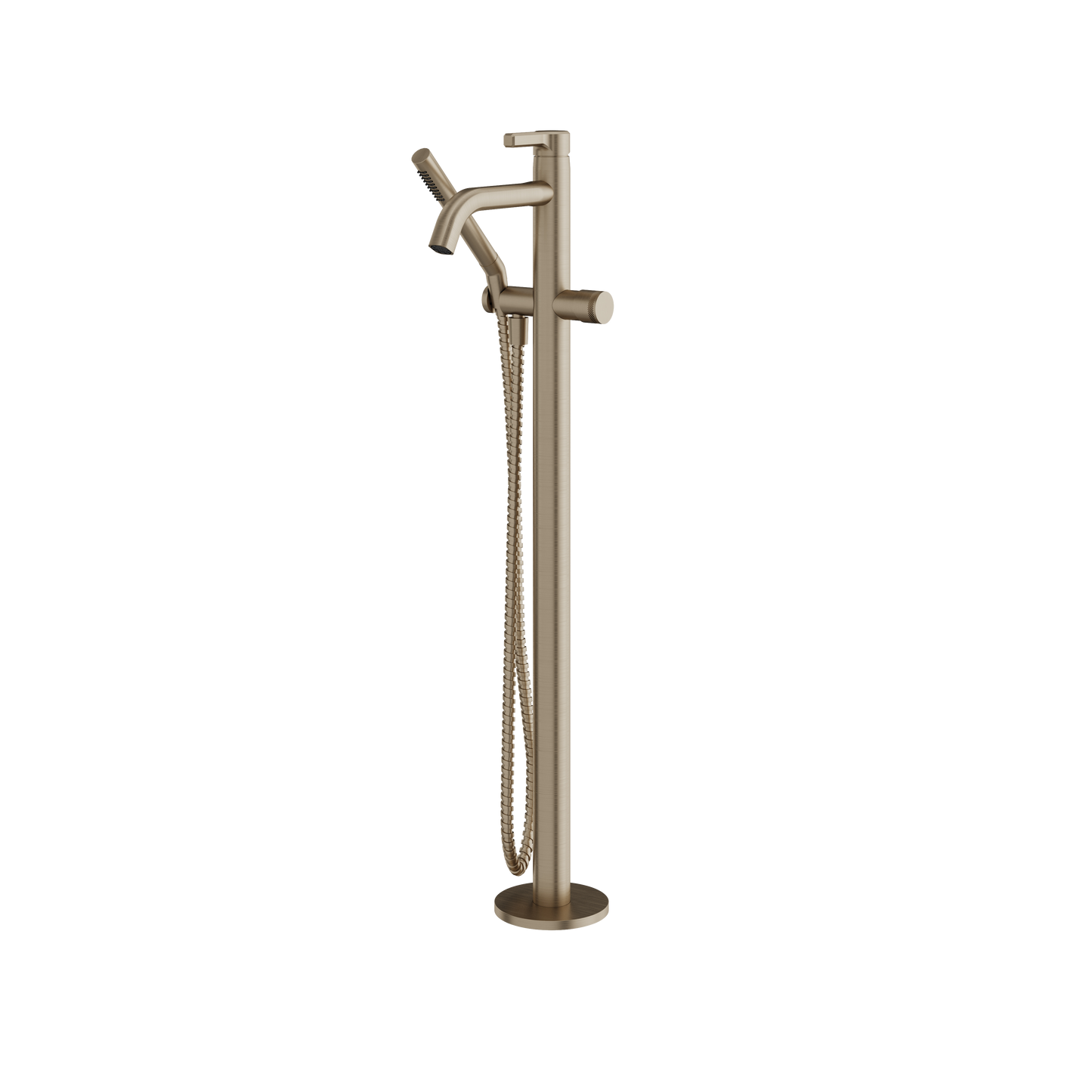 FLOORMOUNT TUB FILLER WITH HANDSHOWER