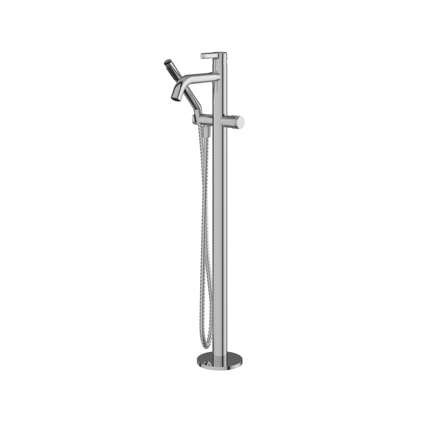FLOORMOUNT TUB FILLER WITH HANDSHOWER