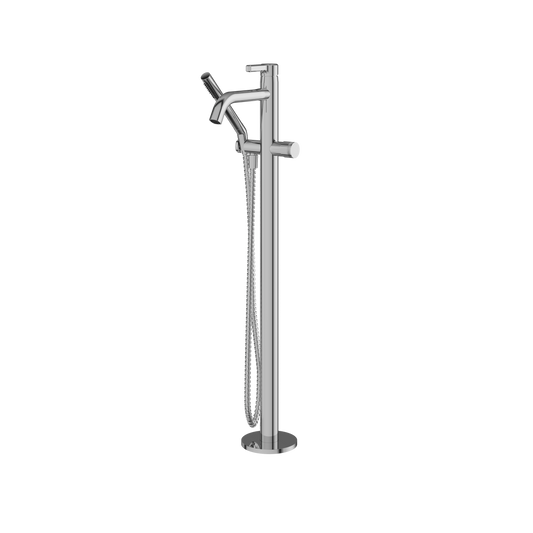 FLOORMOUNT TUB FILLER WITH HANDSHOWER