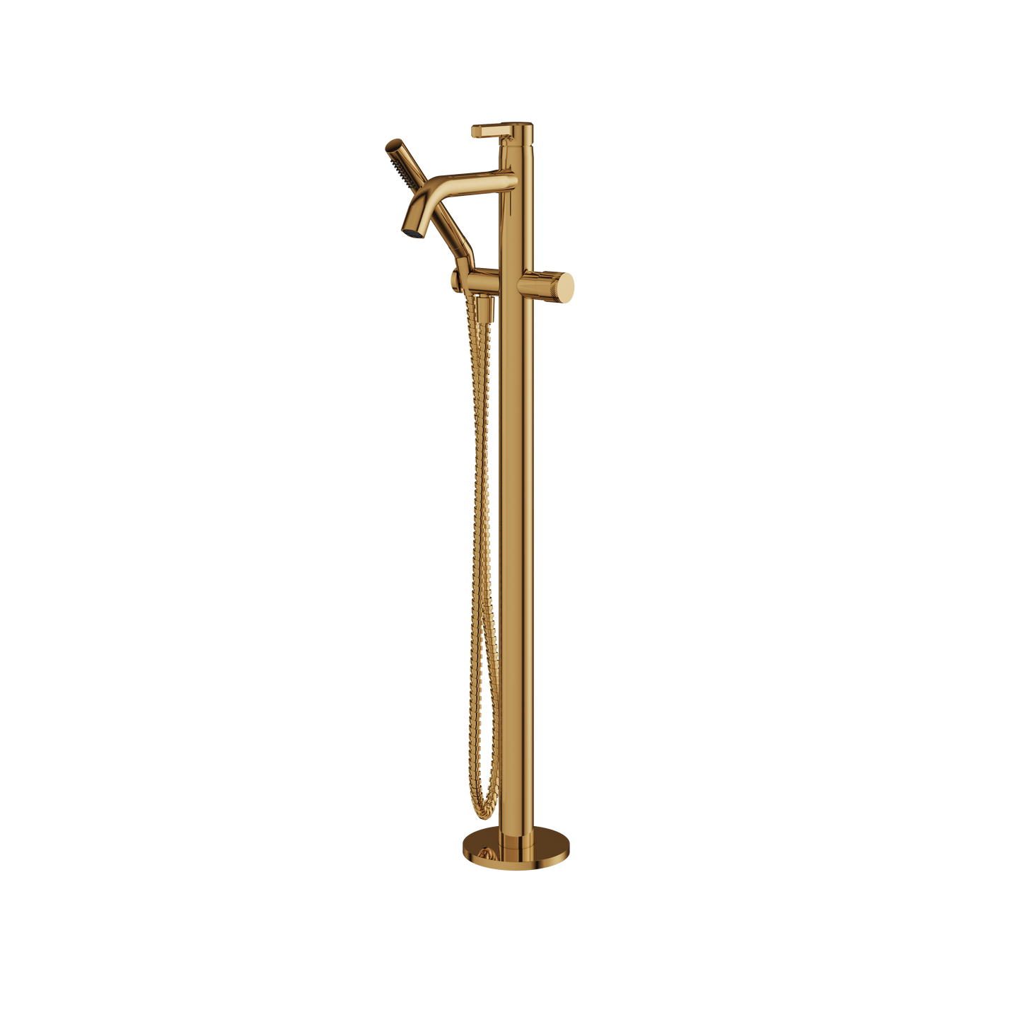 FLOORMOUNT TUB FILLER WITH HANDSHOWER