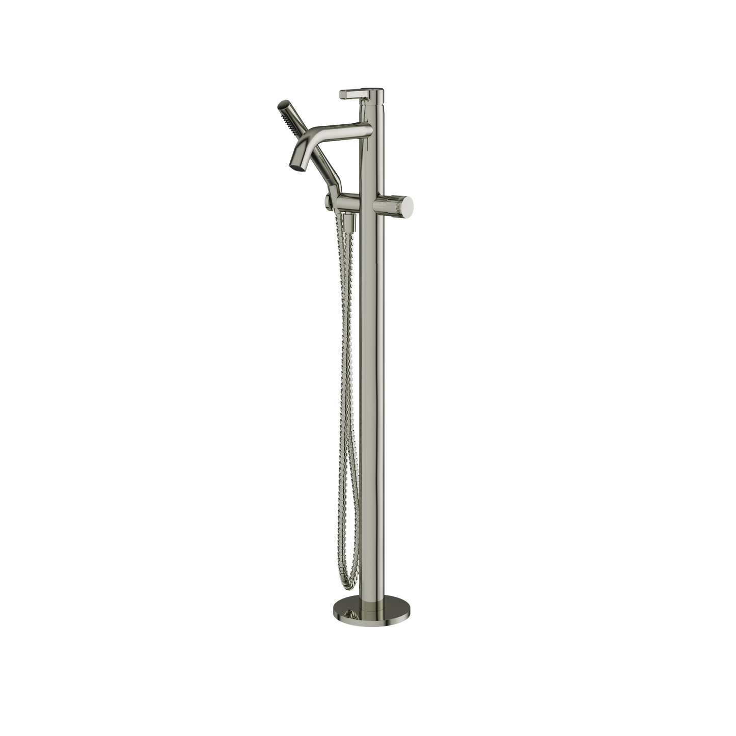 FLOORMOUNT TUB FILLER WITH HANDSHOWER