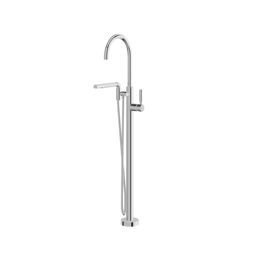 ARIA FLOORMOUNT TUB FILLER WITH HANDSHOWER