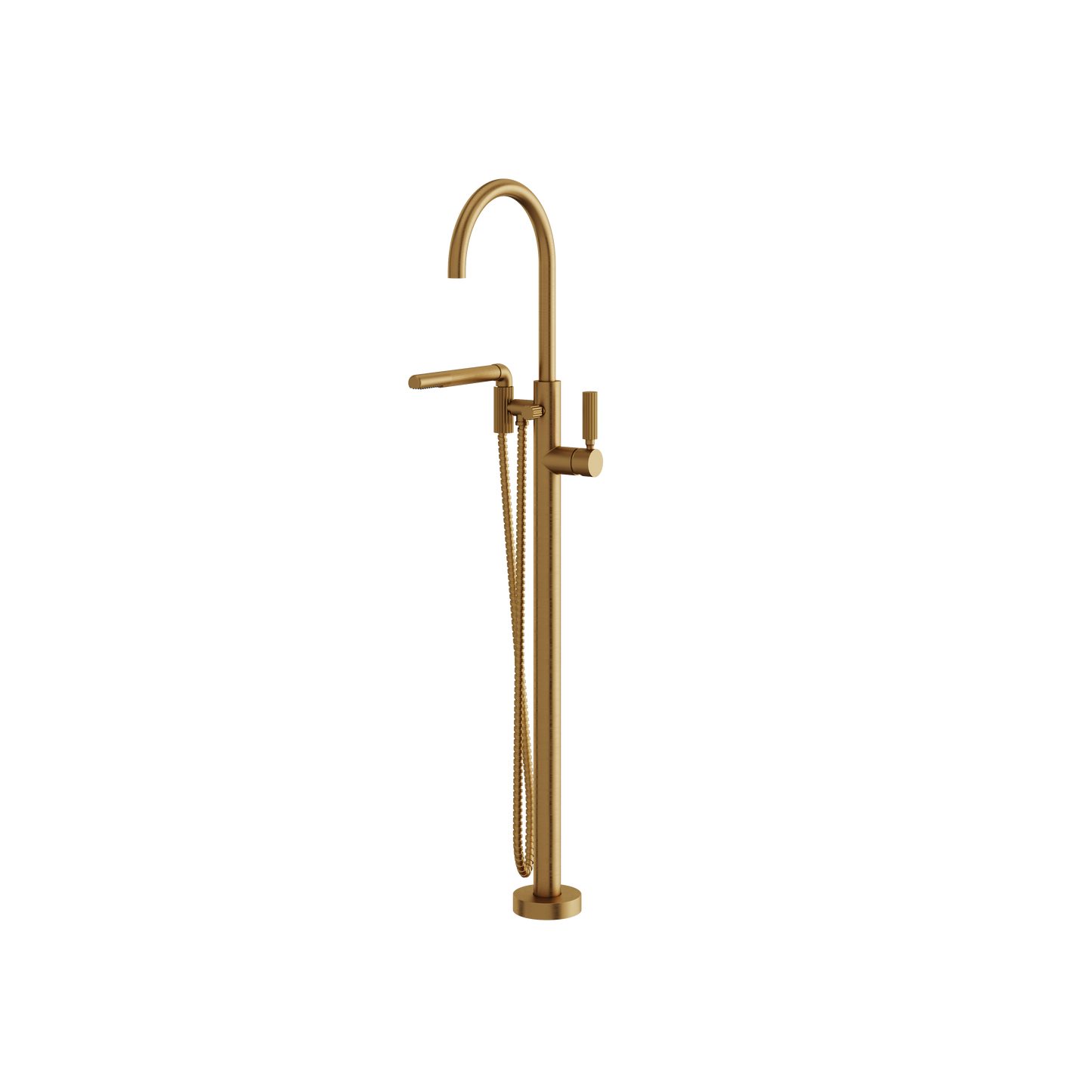 FLOORMOUNT TUB FILLER WITH HANDSHOWER
