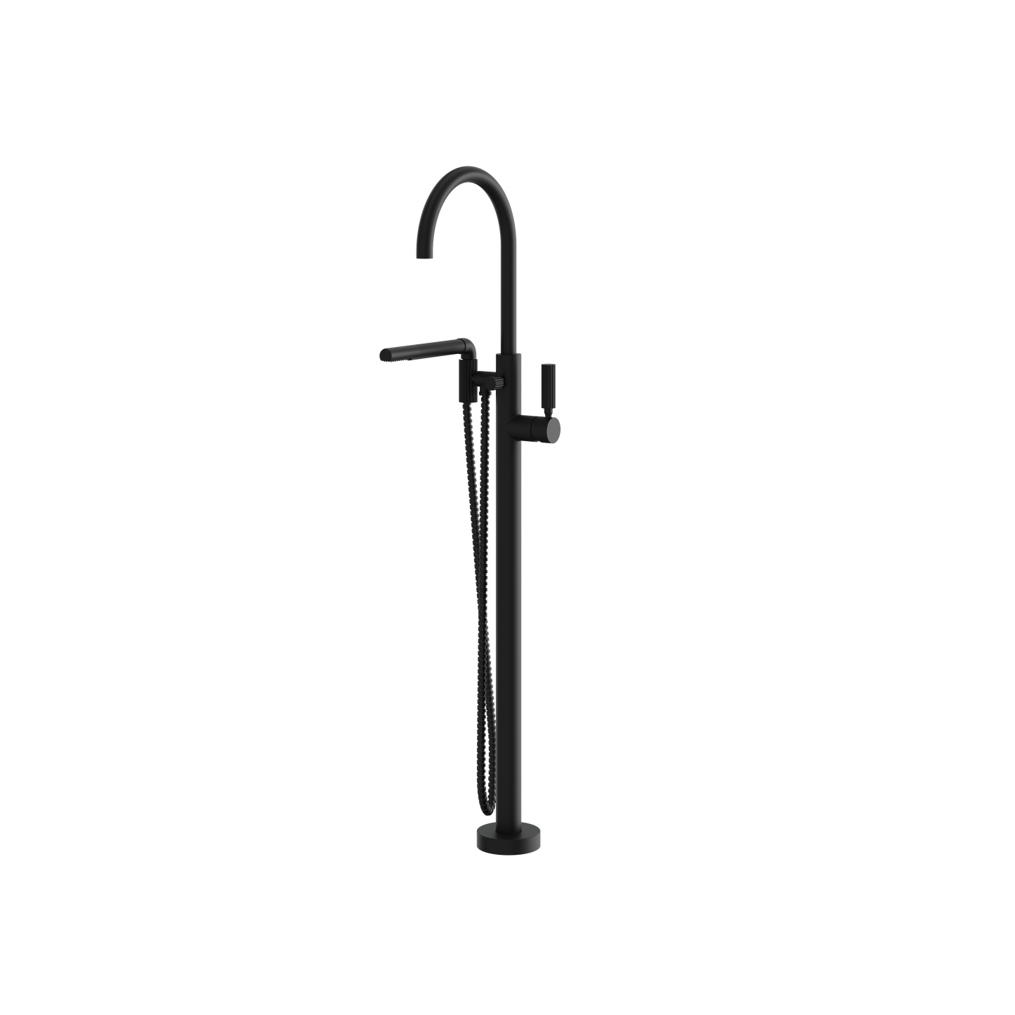 FLOORMOUNT TUB FILLER WITH HANDSHOWER
