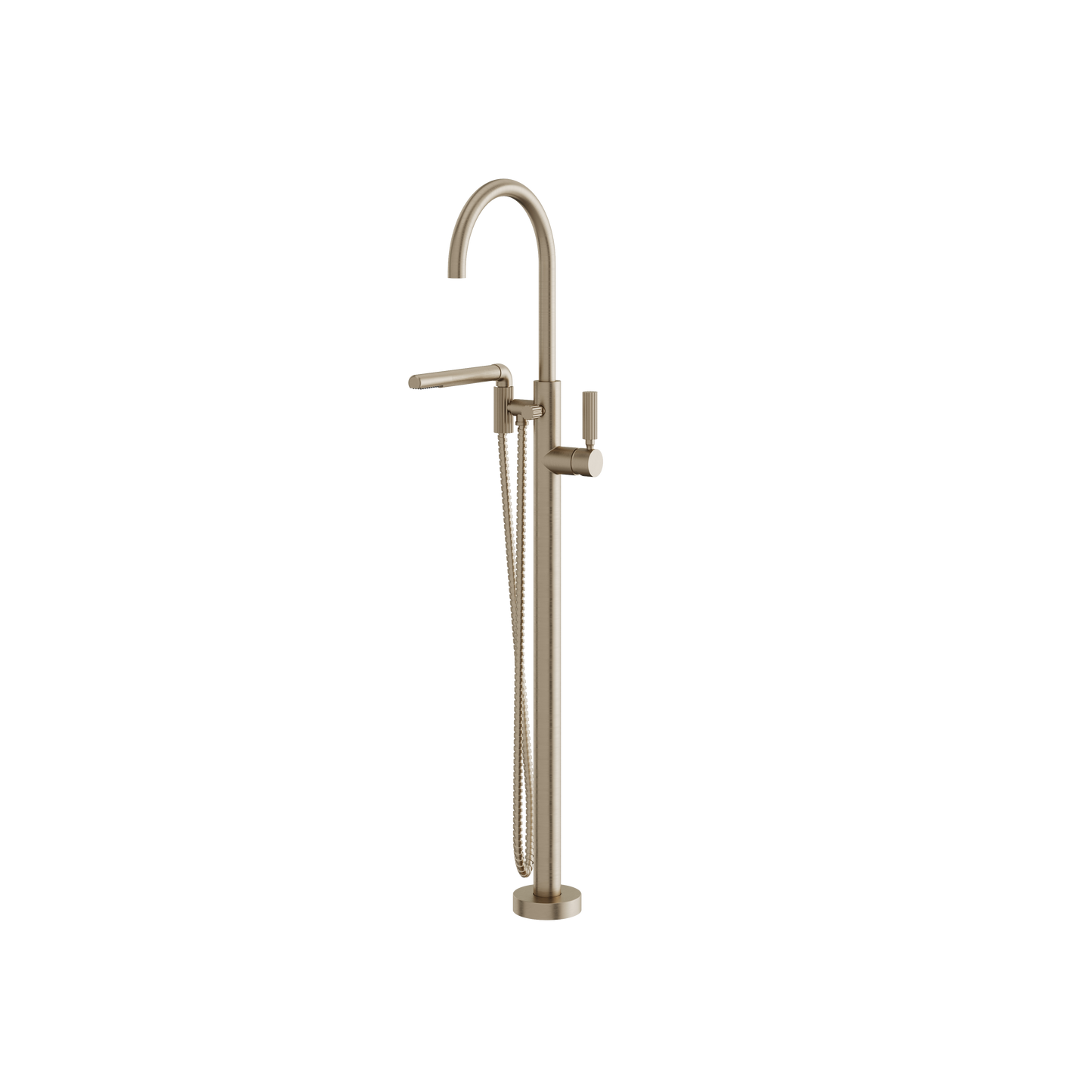 FLOORMOUNT TUB FILLER WITH HANDSHOWER