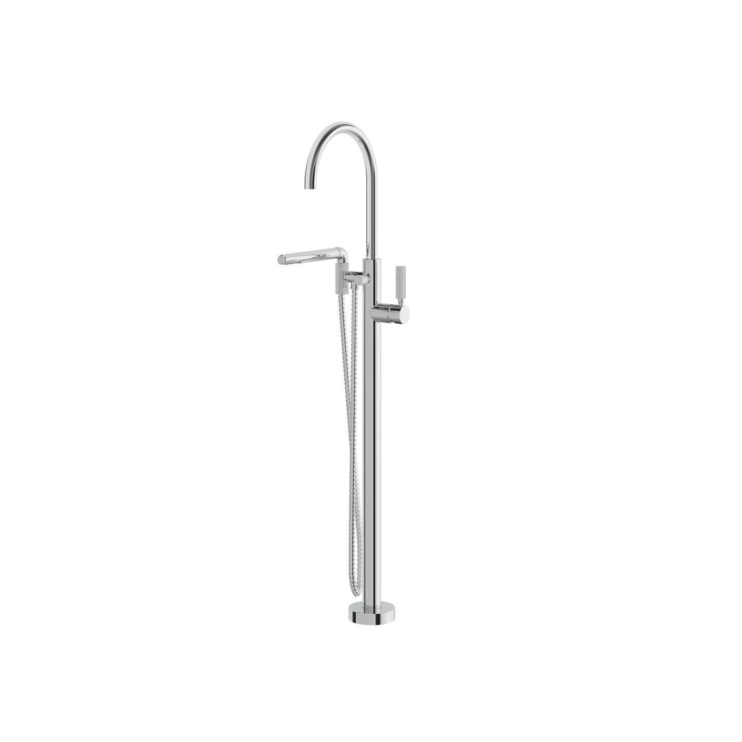 FLOORMOUNT TUB FILLER WITH HANDSHOWER