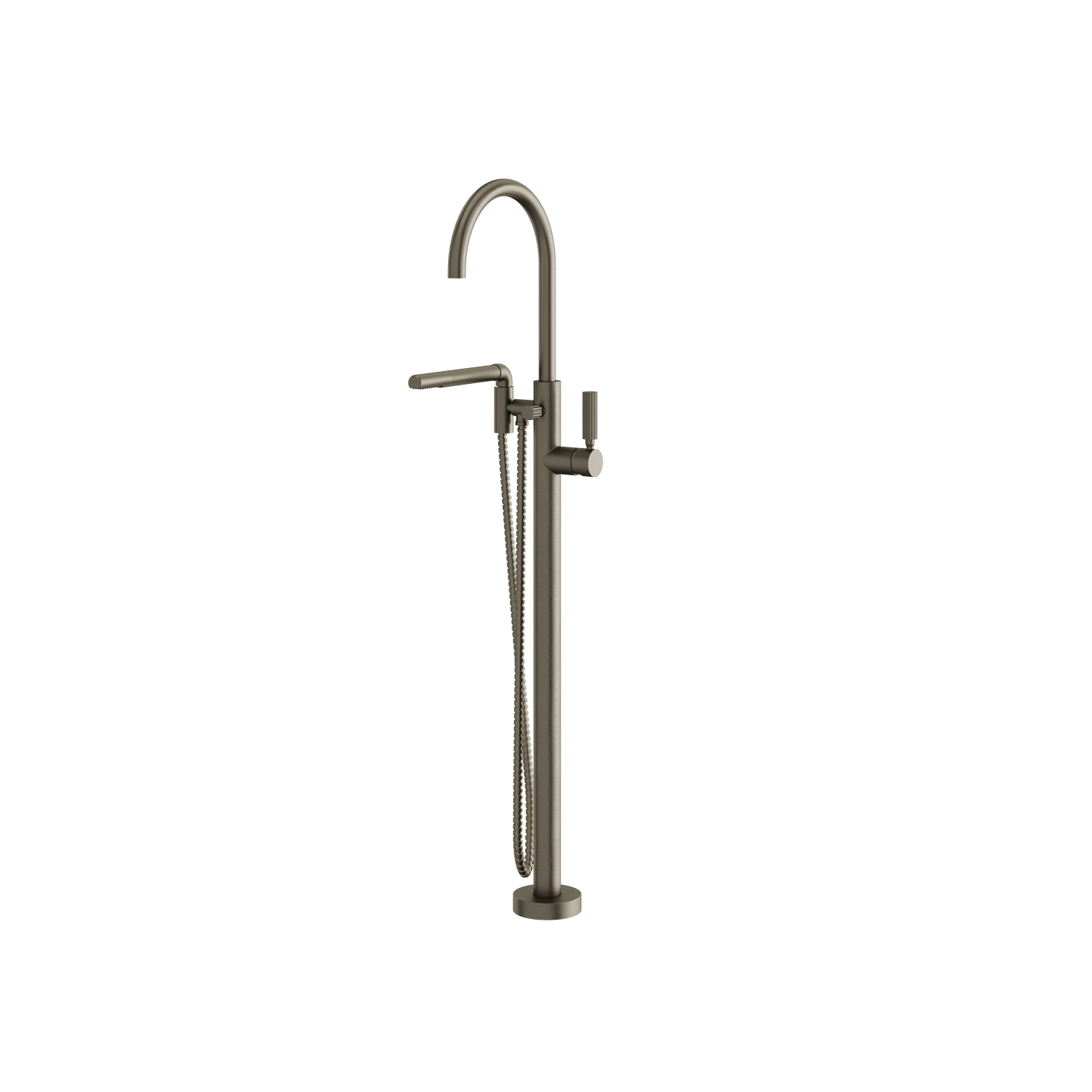 FLOORMOUNT TUB FILLER WITH HANDSHOWER