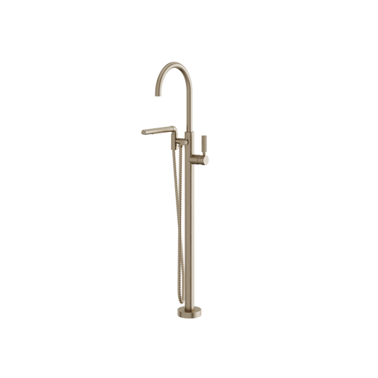 FLOORMOUNT TUB FILLER WITH HANDSHOWER