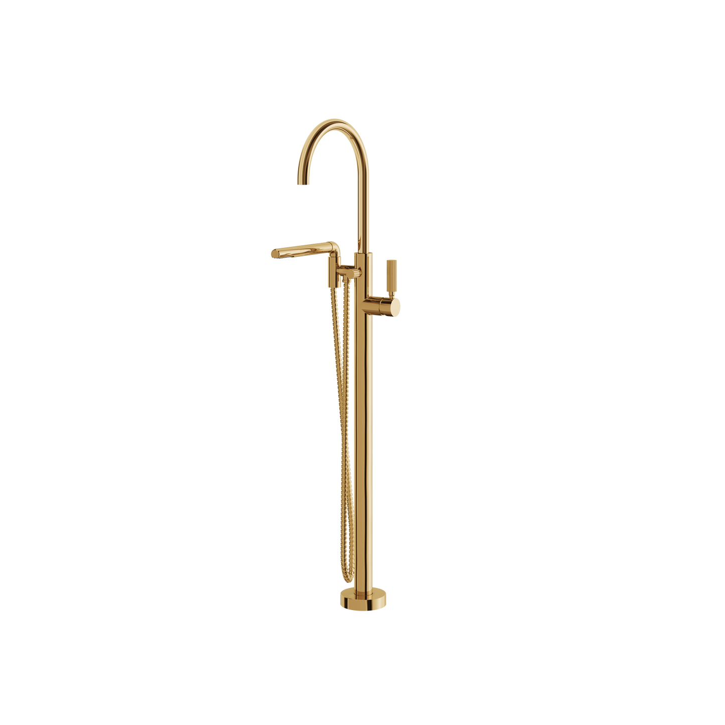 FLOORMOUNT TUB FILLER WITH HANDSHOWER