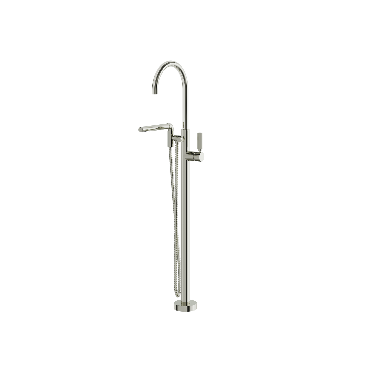 FLOORMOUNT TUB FILLER WITH HANDSHOWER