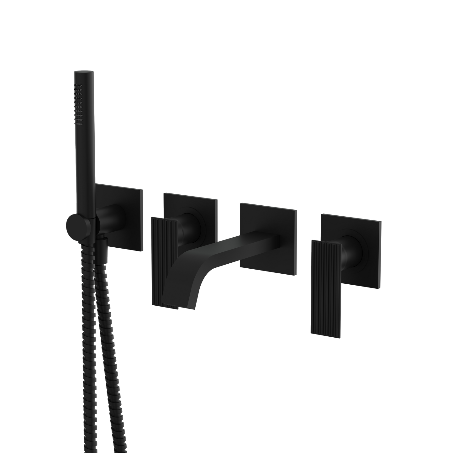 WALLMOUNT TUB FILLER WITH HANDSHOWER AND 2 MIXERS