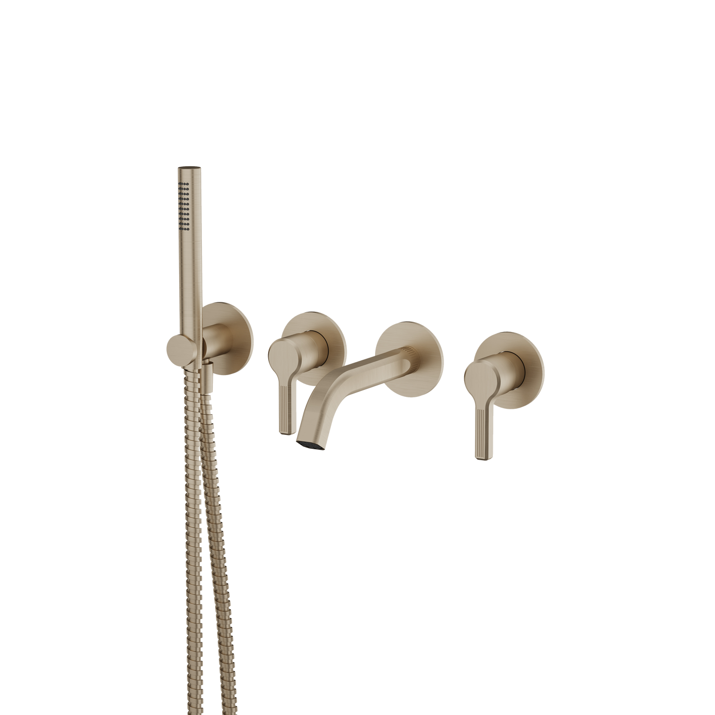 WALLMOUNT TUB FILLER WITH HANDSHOWER AND 2 MIXERS