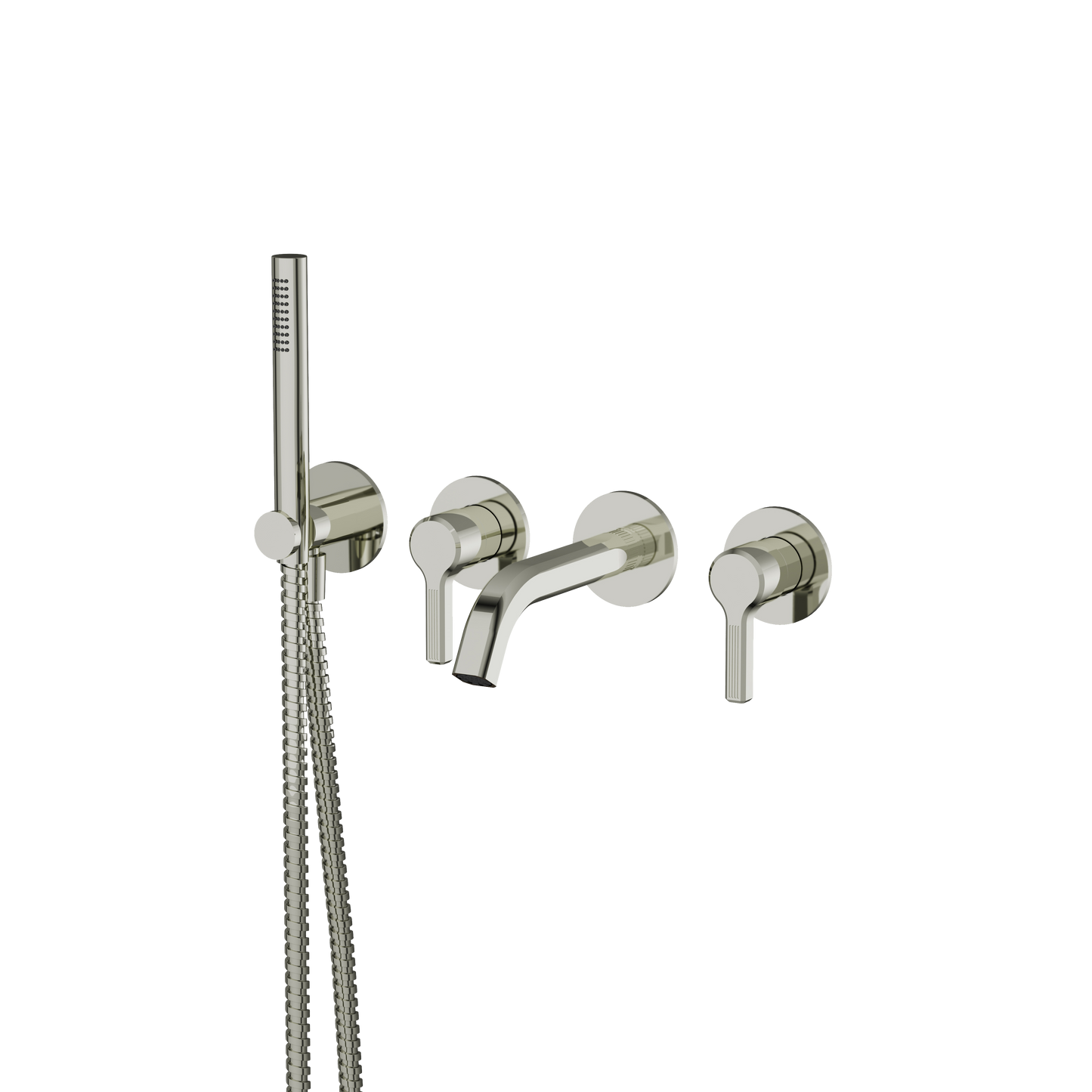 WALLMOUNT TUB FILLER WITH HANDSHOWER AND 2 MIXERS