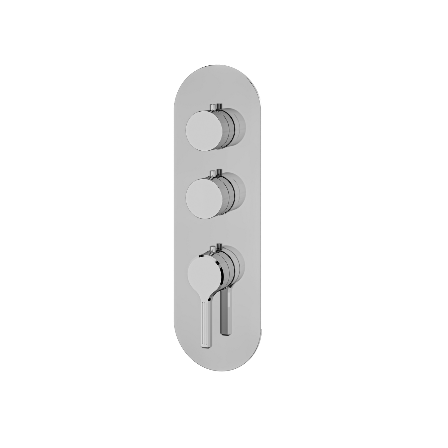 ROUND TRIM SET FOR 2 SHUT-OFF THERMOSTATIC VALVE