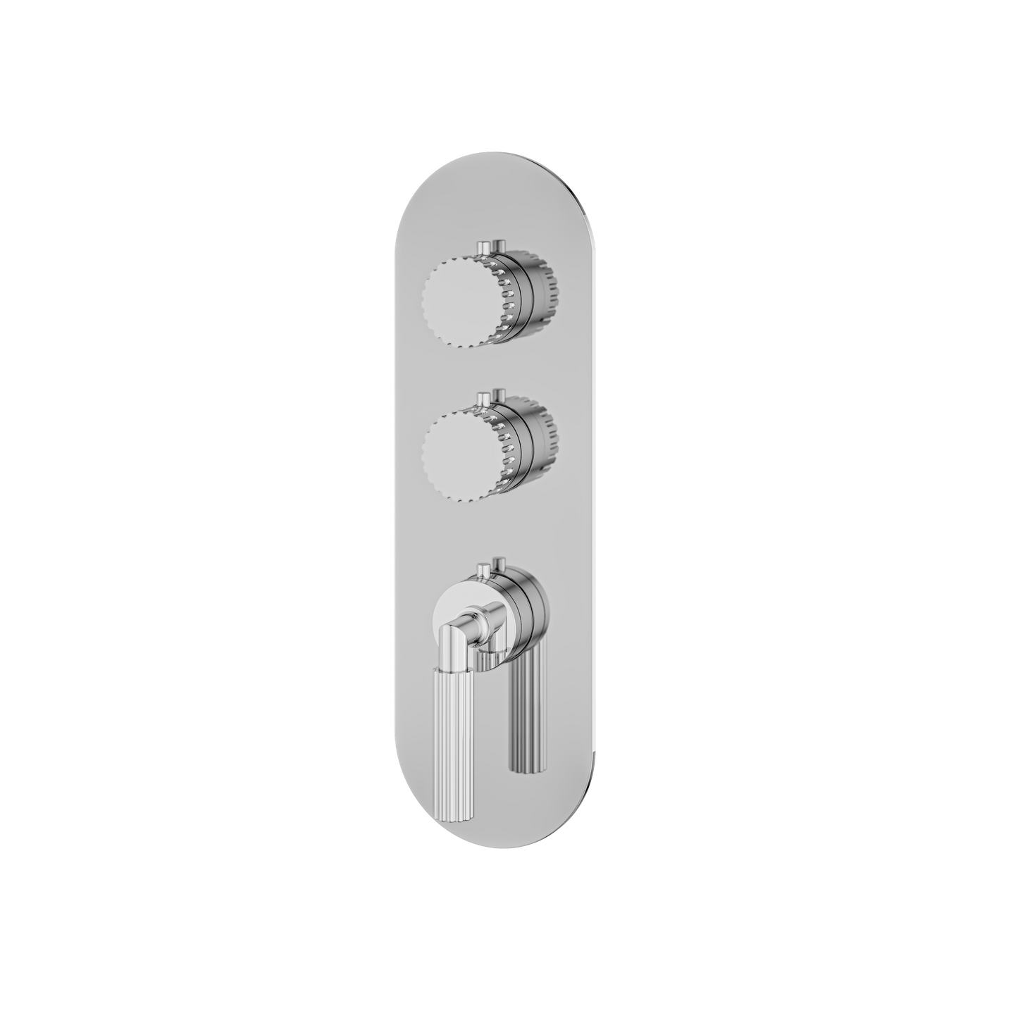 ROUND TRIM SET FOR 2 SHUT-OFF THERMOSTATIC VALVE