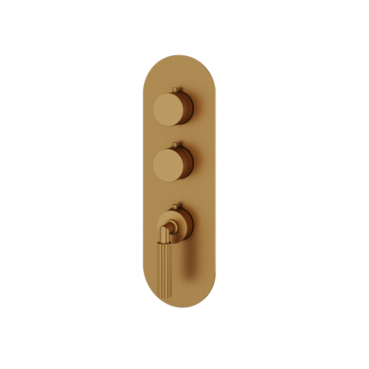 ROUND TRIM SET FOR 2 SHUT-OFF THERMOSTATIC VALVE