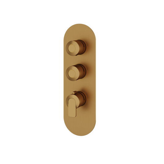 ROUND TRIM SET FOR 2 SHUT-OFF THERMOSTATIC VALVE
