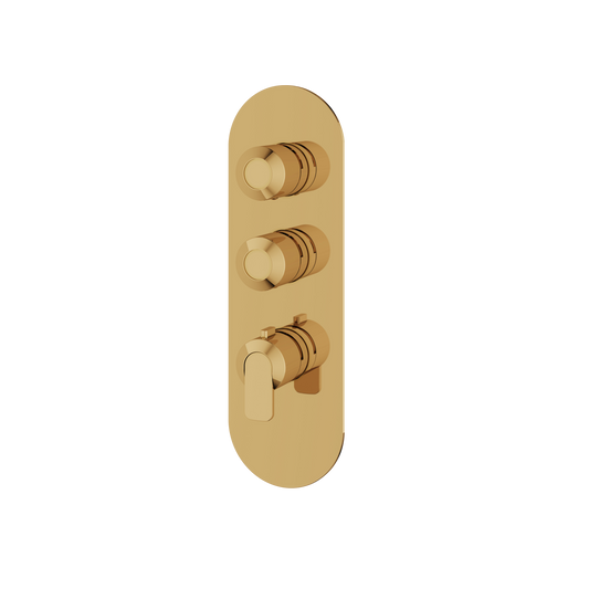 ROUND TRIM SET FOR 2 SHUT-OFF THERMOSTATIC VALVE