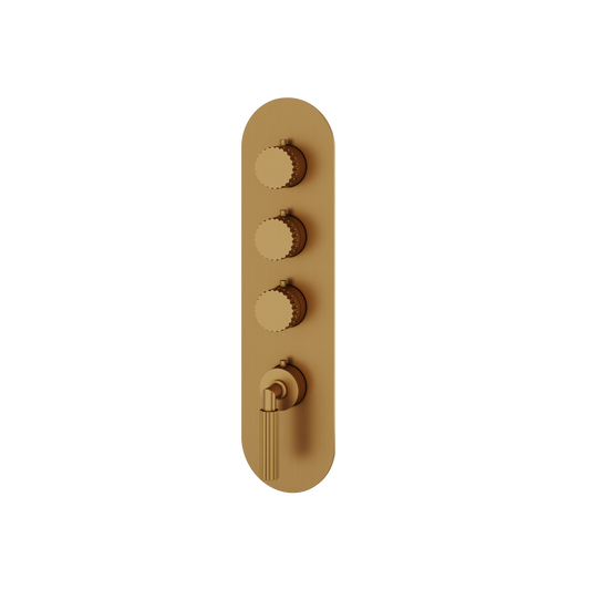 ROUND TRIM SET FOR 3 SHUT-OFF THERMOSTATIC VALVE